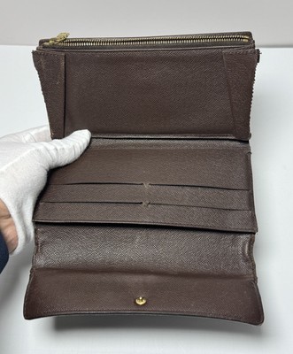 Louis Vuitton Damier Porte Feuille Sarah Long Bifold Wallet Brown-Fair condition #6