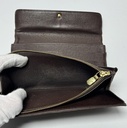 Louis Vuitton Damier Porte Feuille Sarah Long Bifold Wallet Brown-Fair condition in Boston
