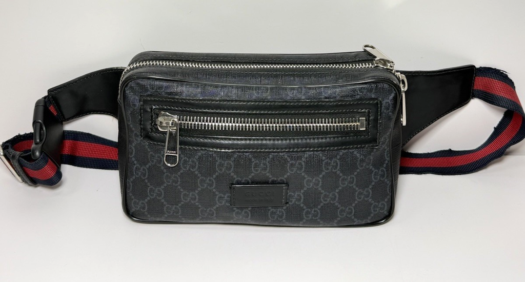 GUCCI GG Supreme belt Waist Body bag Fanny Pack 474293 canvas Black cross body #1