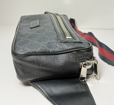 GUCCI GG Supreme belt Waist Body bag Fanny Pack 474293 canvas Black cross body #3
