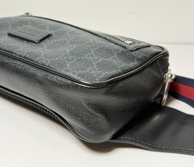 GUCCI GG Supreme belt Waist Body bag Fanny Pack 474293 canvas Black cross body #4