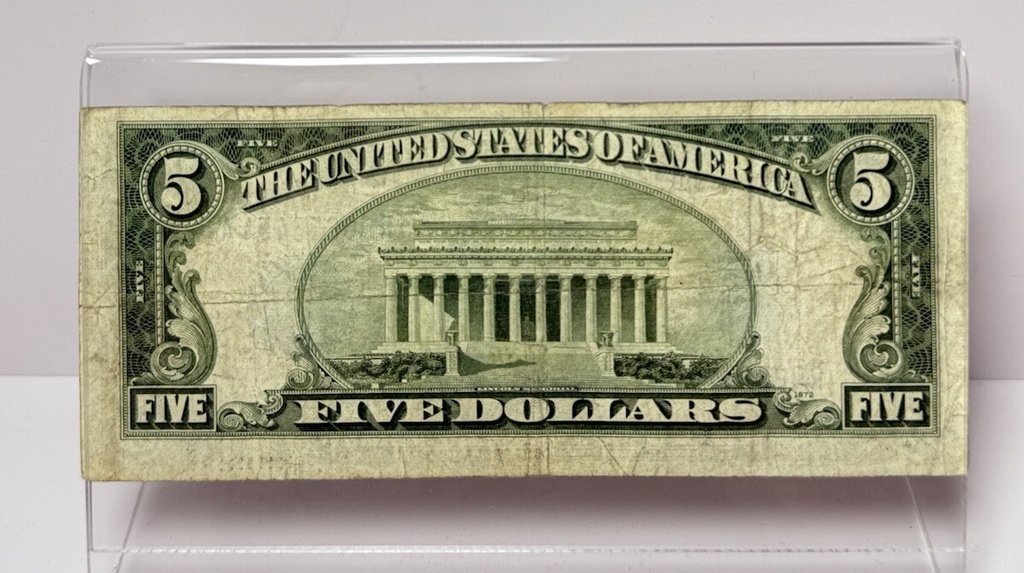 1934 A $ 5 Dollar Silver Certificate Bill Note Washington D.C. Very Rare #1