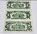 Lot of 3 $2 Bills Red Seal 1963 1963 1953 A used