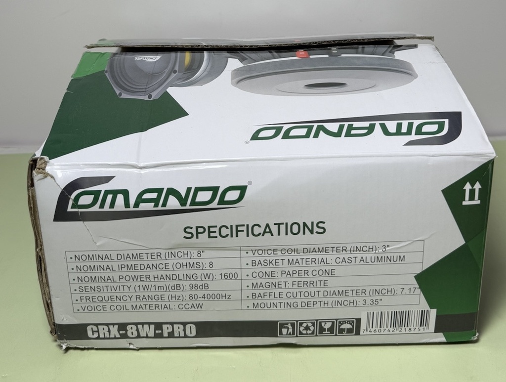 COMANDO AUDIO CRX-8W-PRO  8” 1600W MAX. | COIL 8Ω #2