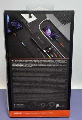 NEW Multiport Charger 185W 3.1 USB-C 3-Port Charging Dock J5 Create Mac JUP37185 #1