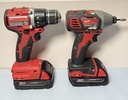 Milwaukee M18 2656-20 & 3601-20 Impact Driver Combo with Battery & Charger used