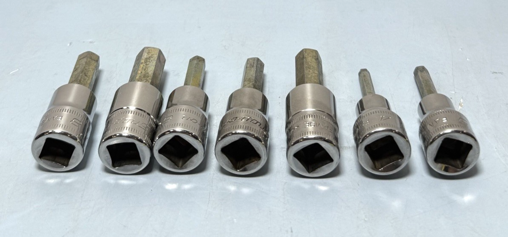 Snap On 7 pc 3/8" Drive Metric Hex Bit Socket Set 4-10 mm #2
