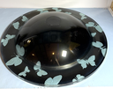 Stephen Schlanser 2000 Signed Butterfly Art Glass Bowl 22” Iridescent Violet buy