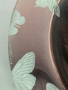 Stephen Schlanser 2000 Signed Butterfly Art Glass Bowl 22” Iridescent Violet cost