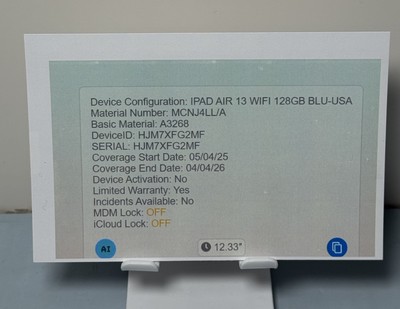 Apple iPad Air 13" M3 Wi-Fi Tablet 128GB Blue - A3268 -Open Box #4