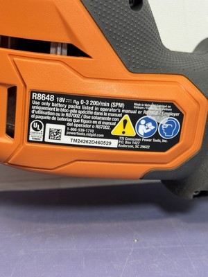 Open Box RIDGID 18V Brushless Reciprocating Saw (R8648) 2Ah Batt, Charger #3