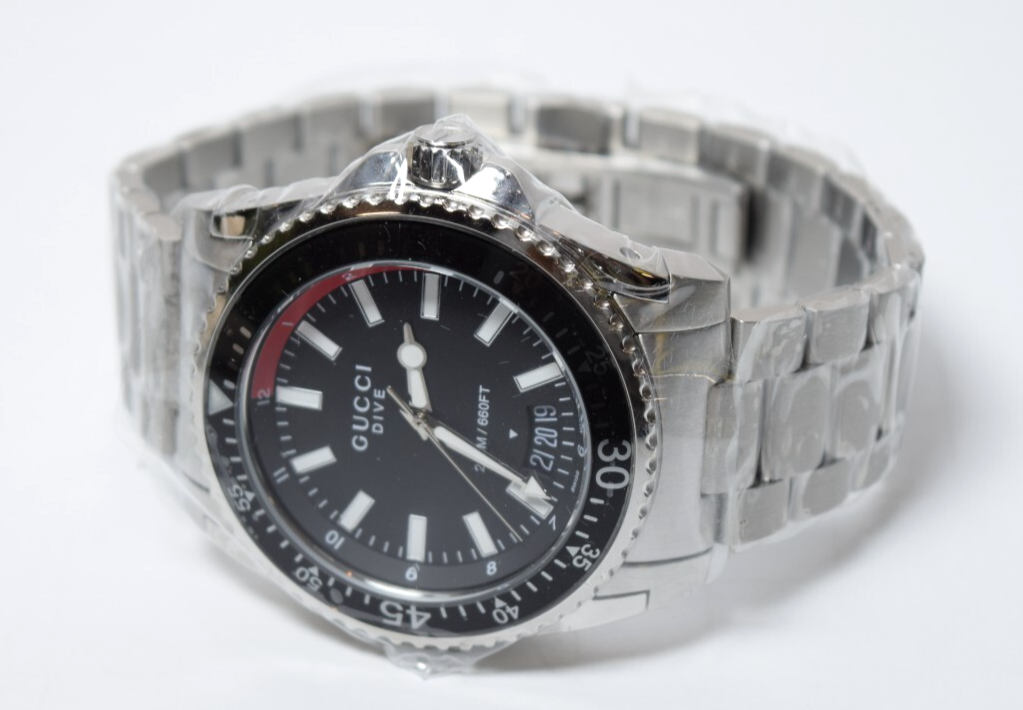 ​GUCCI Dive YA136212 Black Stainless Steel Men's Watch 45MM - Brand New #2