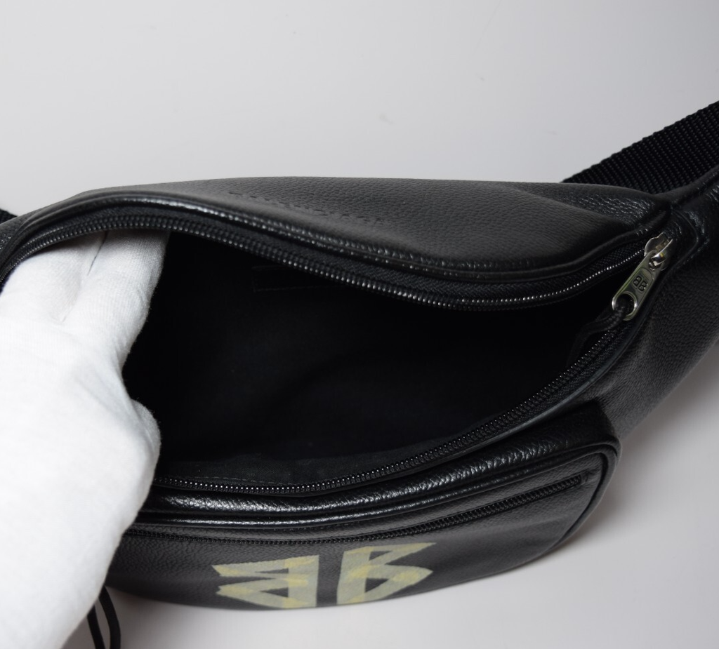 Balenciaga Grained Calfskin Tape Logo Explorer Belt Bag #7