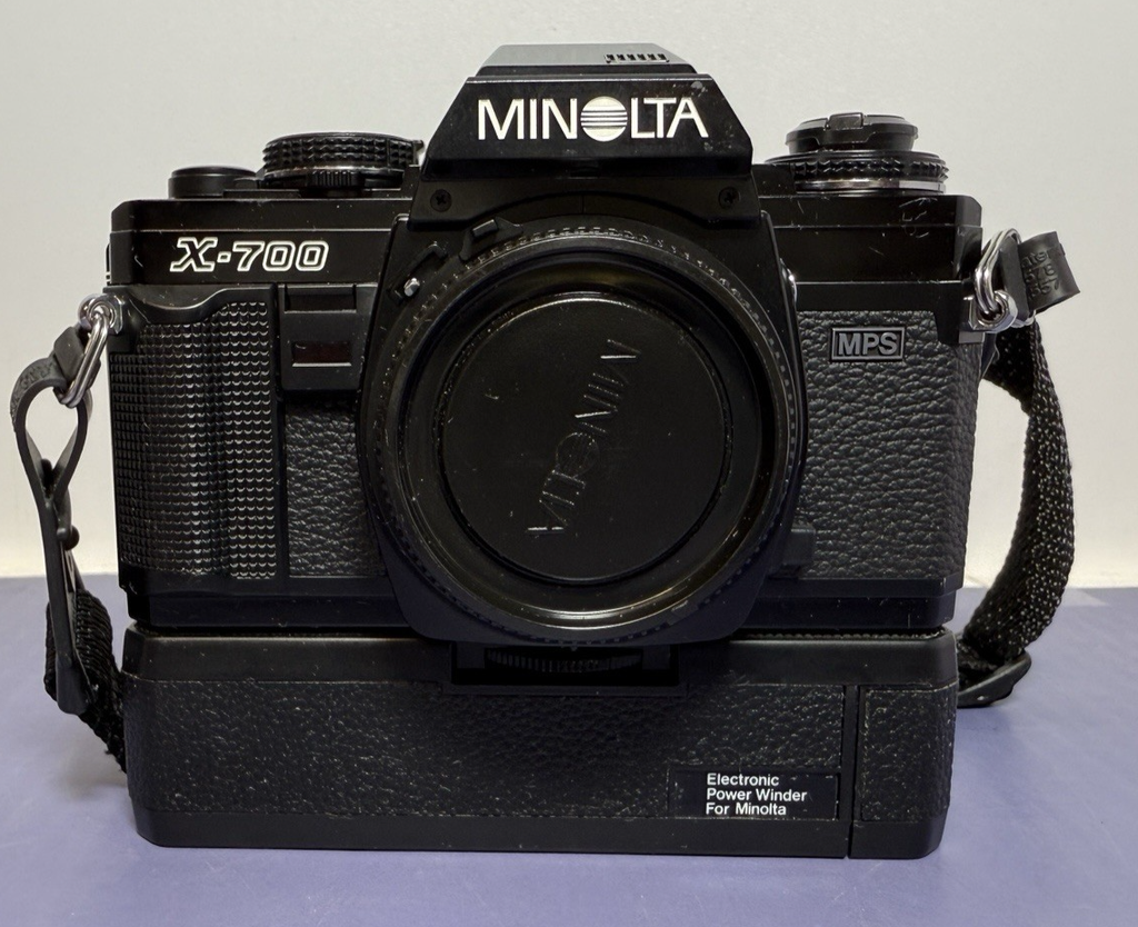 Minolta X-700 Film Camera w/ Power Winder, Sigma 35-135mm Lens, Flash Bundle #1
