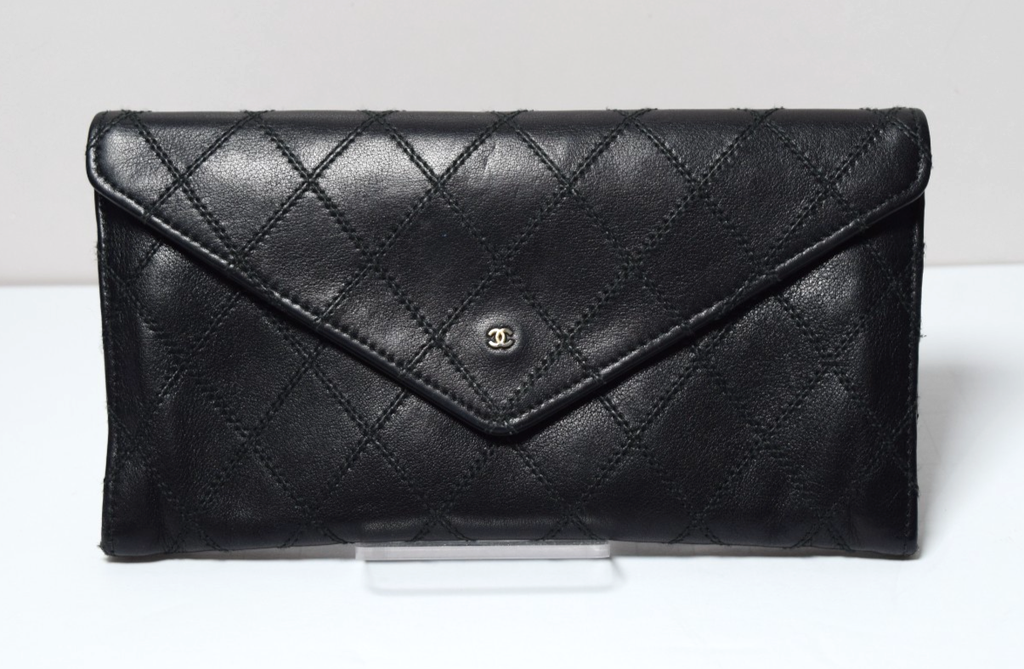 Chanel Vintage Diamond Stitch Envelope Wallet #2