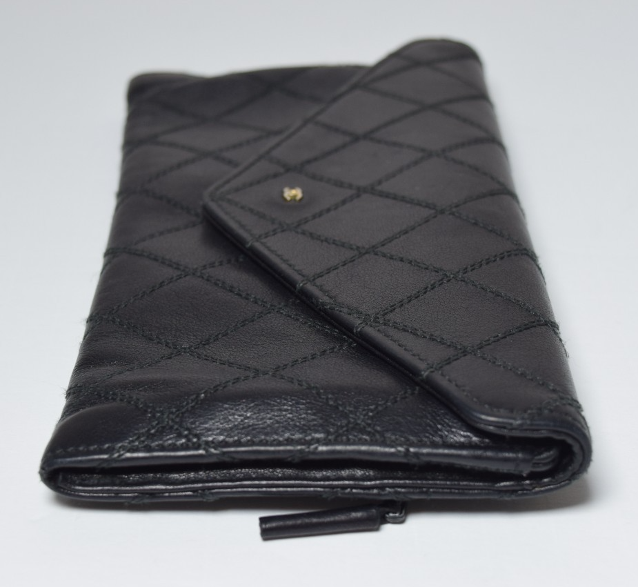 Chanel Vintage Diamond Stitch Envelope Wallet #4
