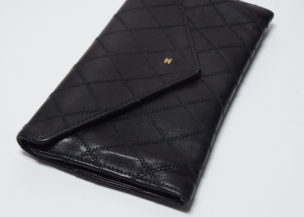 Chanel Vintage Diamond Stitch Envelope Wallet #5