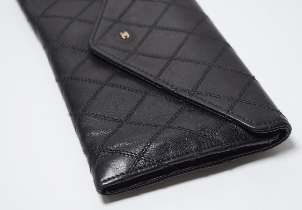 Chanel Vintage Diamond Stitch Envelope Wallet #6