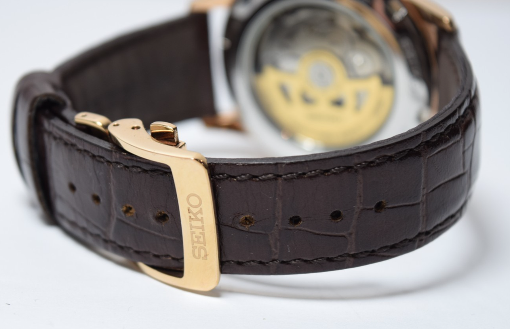 Seiko Presage Cocktail  Leather Strap Automatic Brown Dial Watch SRPB46 - 40.5MM #4
