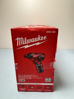 Milwaukee 2401-22 12V Li-Ion 1/4" Cordless Drill w/ (2) 1.5Ah + Charger -New #2