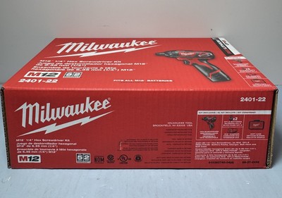 Milwaukee 2401-22 12V Li-Ion 1/4" Cordless Drill w/ (2) 1.5Ah + Charger -New #4