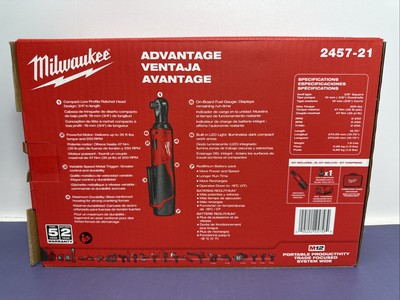 Milwaukee M12 Cordless Electric 3/8in. Ratchet Kit, With 1 Battery, 12 Volt, #1