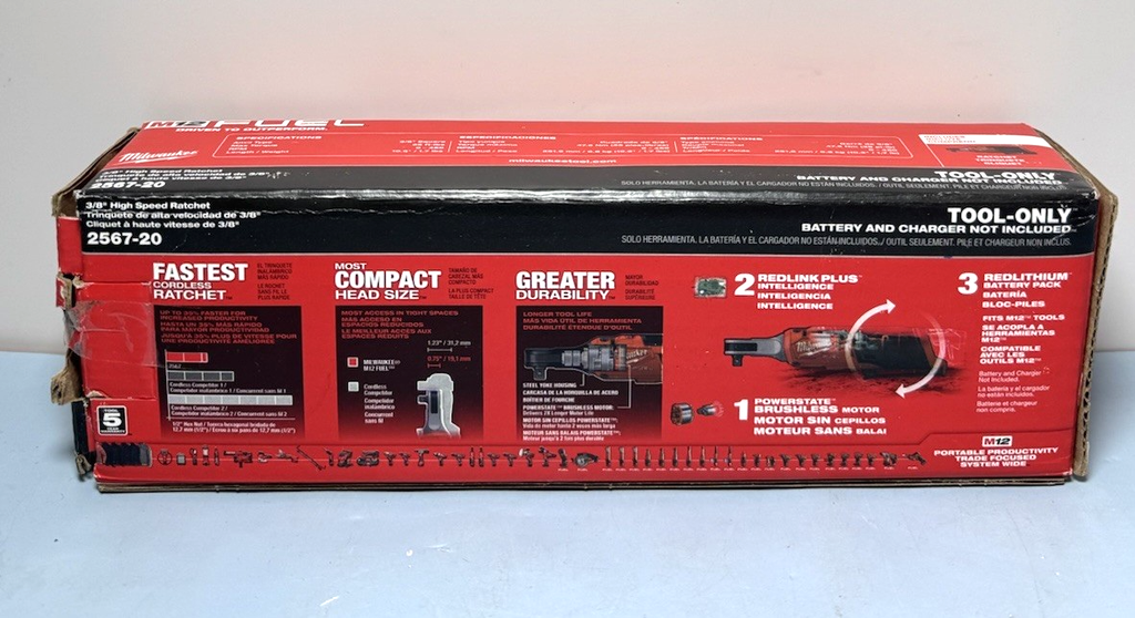 Milwaukee M12 FUEL 2567-20 12-Volt Cordless High Speed 3/8 in Ratchet Bare Tool #1