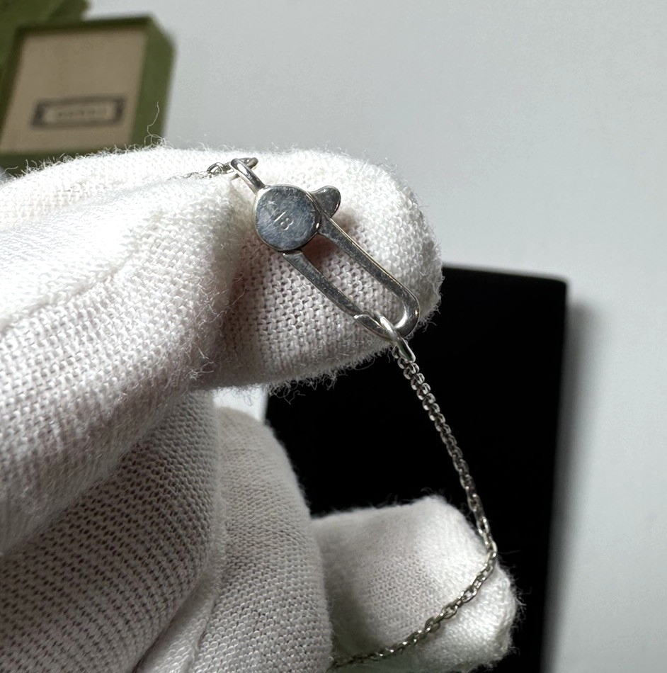 Gucci Sterling Silver 925 Gucci Heart Chain Bracelet #1