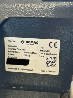 2025 BOMAG BPR 35/60 Gas Reversible Plate Compactor Honda GX160-Excellent condit #7
