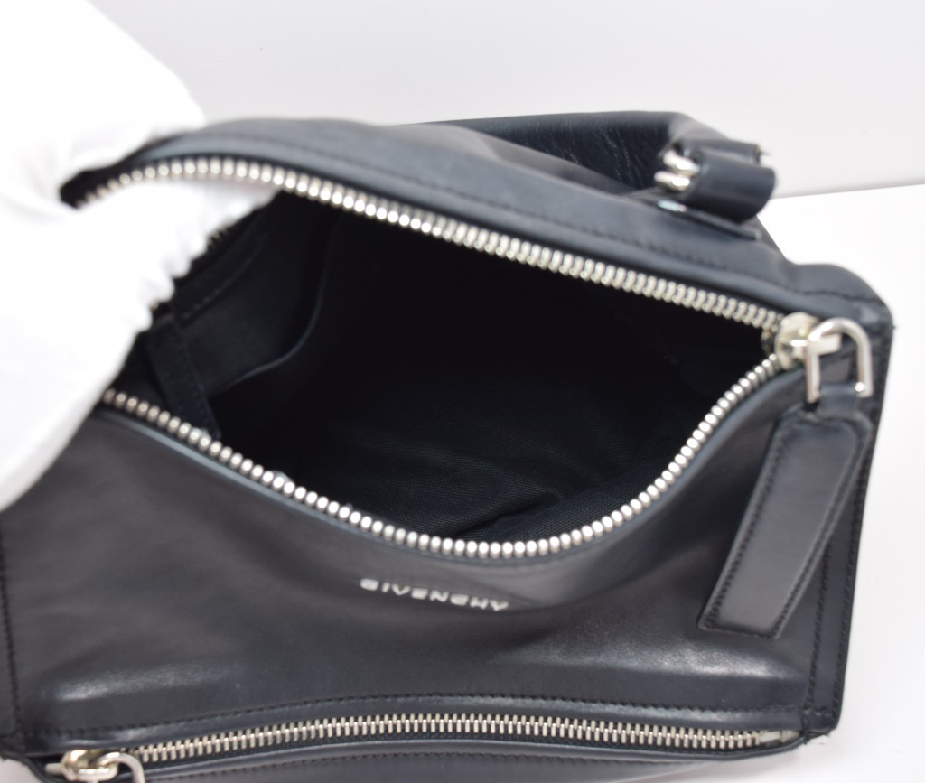 Givenchy Pandora Medium Black Leather Satchel Bag with Logo Strap – Pre-Owned #12