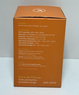 ALARM.COM ADC-W110 PoE to WiFi Bridge -Brand New #2
