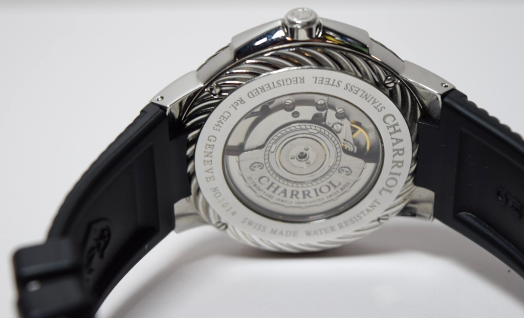 Charriol CE443Q-3062 Celtic Genève Men's 44mm Auto Watch Stainless Steel Rubber #8