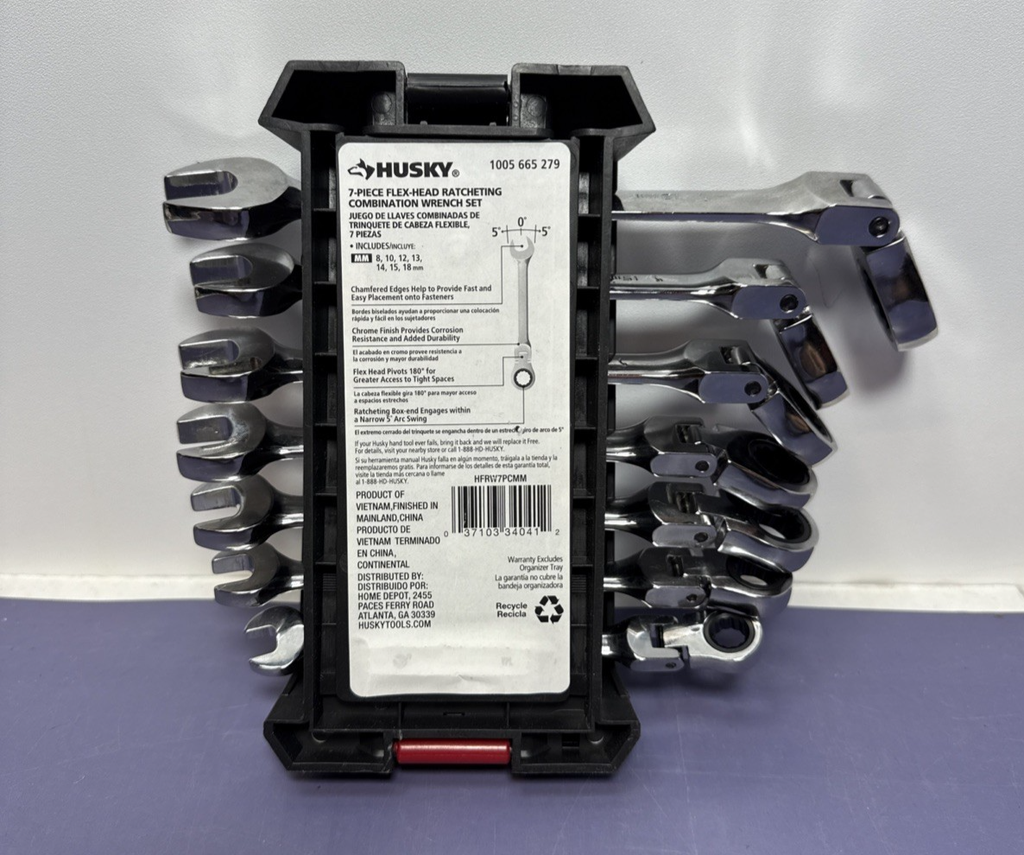 Husky Flex Ratcheting MM Wrench Set (7-Piece) 1005 665 279 -Open Box #1