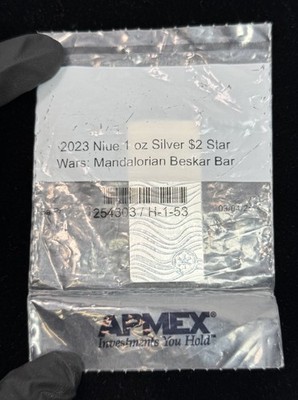 NEW! 2023 Niue $2 Star Wars Official Mandalorian Beskar 1oz .999 Silver art bar #2
