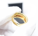 David Yurman 18K Yellow Gold Diamond Cable Cigar Band Ring Size 7 Vintage price