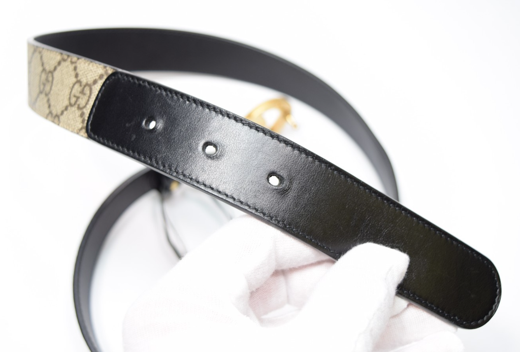 GUCCI Marmont GG Supreme Leather Belt Beige Size: 90/36 LengthSTYLE# 625839 #1