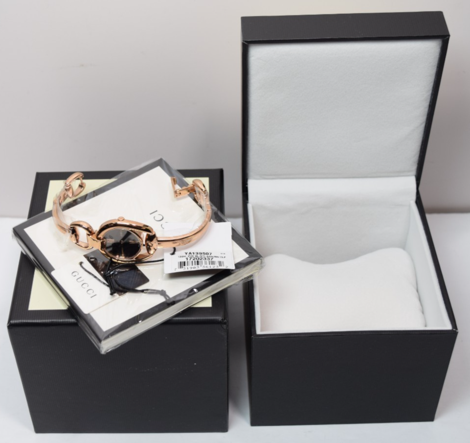 Gucci Horsebit Black Dial Rose Gold Women's Watch YA139507 - Brand New with box #11