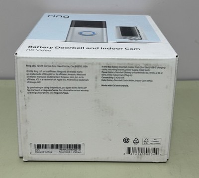 Ring Battery Doorbell and Indoor Camera HD Video Brand New Sealed #3