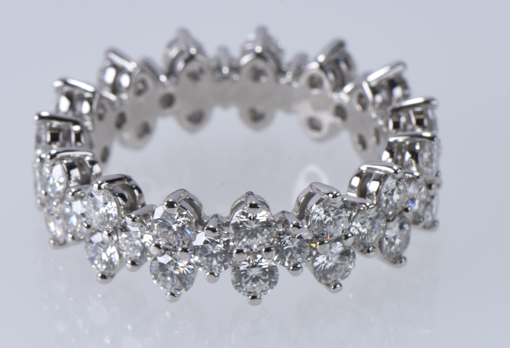 Tiffany & Co Aria Diamond Eternity Band Ring 18K Platinum w/ Box & Papers #2