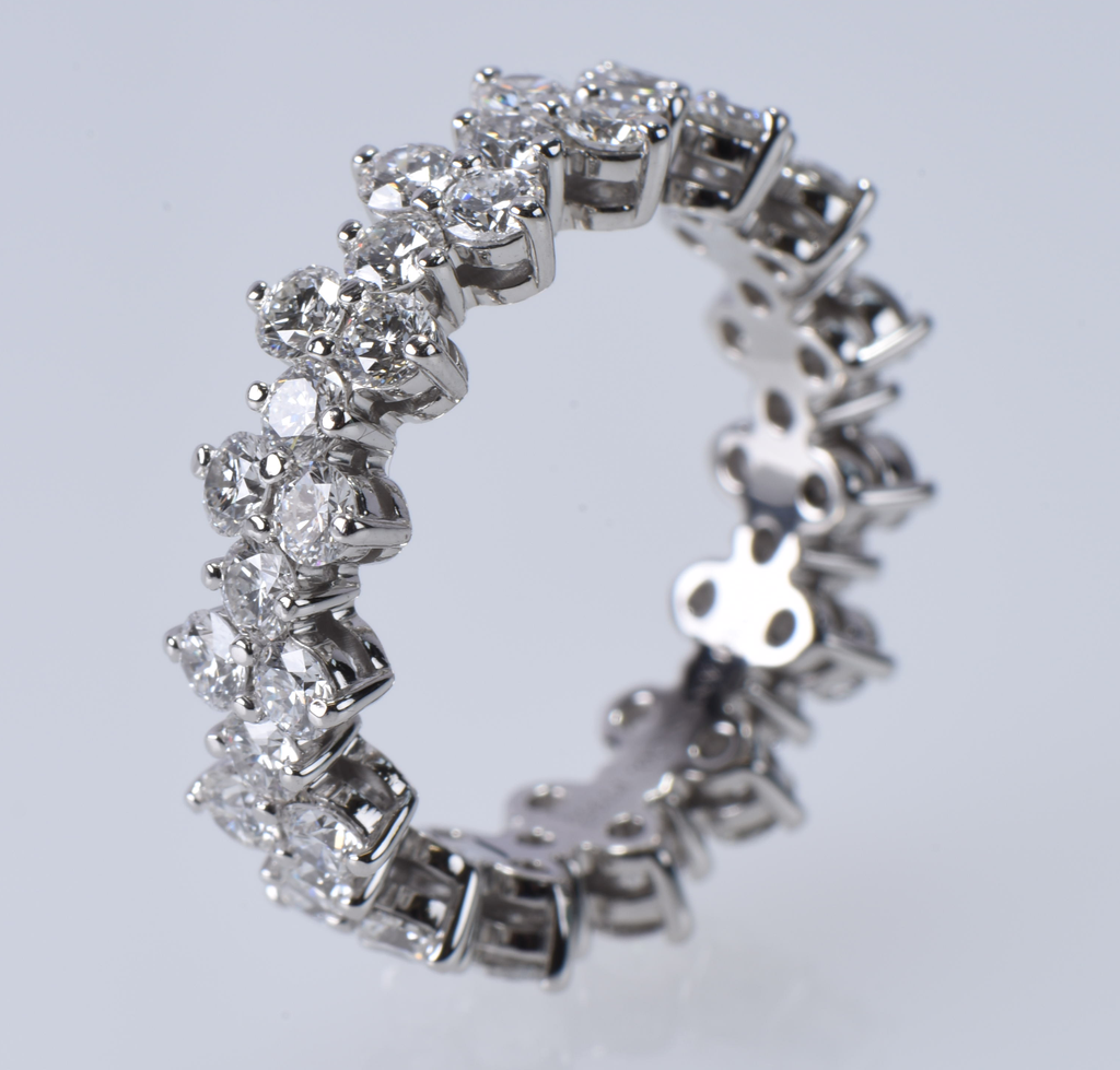 Tiffany & Co Aria Diamond Eternity Band Ring 18K Platinum w/ Box & Papers #3