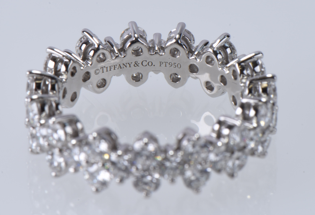 Tiffany & Co Aria Diamond Eternity Band Ring 18K Platinum w/ Box & Papers #4