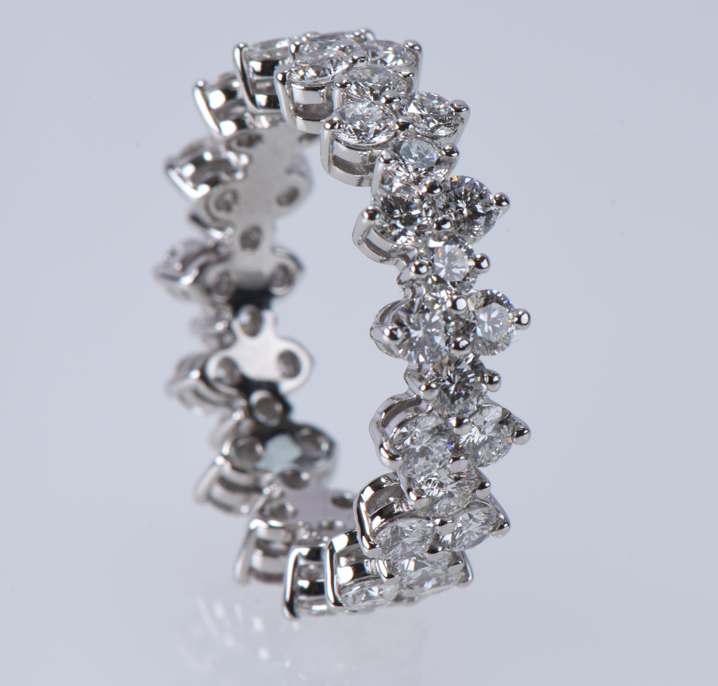 Tiffany & Co Aria Diamond Eternity Band Ring 18K Platinum w/ Box & Papers #5
