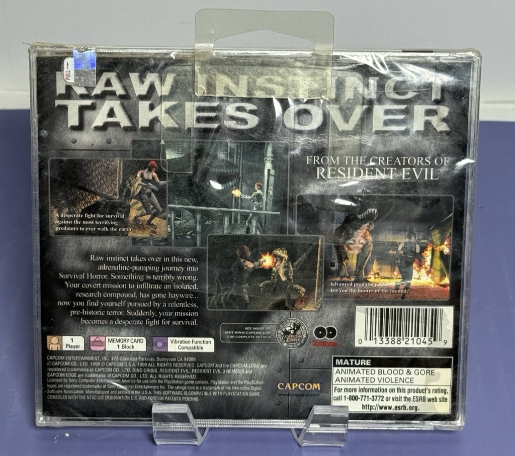 Dino Crisis (PS1 PSX Playstation) NEW SEALED FIRST PRINT W/RE3 DEMO, RARE! #1