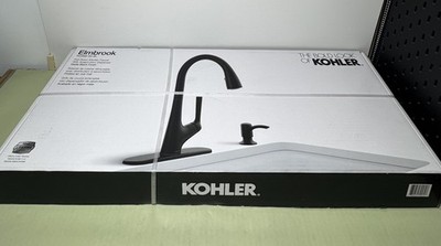 KOHLER Elmbrook Matte Black Pull-Down Sprayer Kitchen Faucet R22968-SD-BL - NEW #3