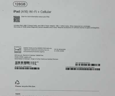 Apple 11" iPad A16 chip Wi-Fi + Cell  128GB Pink (Unlocked) -100% battery #2