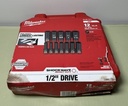 Milwaukee 49-66-7011 SHOCKWAVE 1/2" Drive SAE 6 Point Impact Socket Set 12PC-New buy