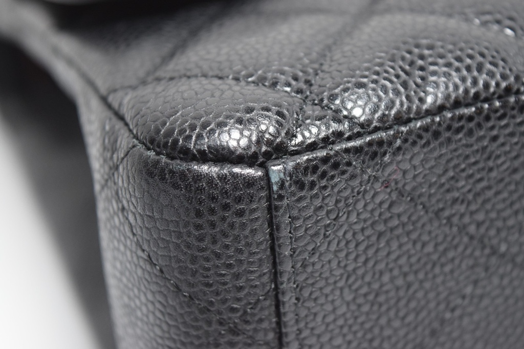 Chanel Classic Maxi Double Flap Black Caviar Leather Gold Hardware w/ Box & Dust #2