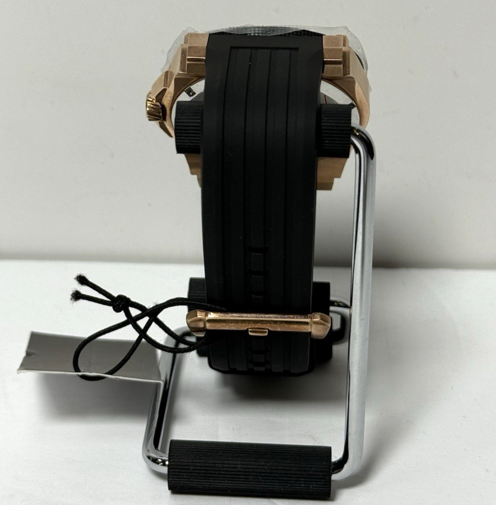 Bulova Precisionist 98B152 Icon Rose Gold Black Dial Polyurethane Men's Watch #4