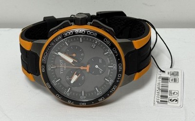 Tissot T-Race Cycling Chronograph Black Dial Men's Watch (T 111417 A) - Orange #5