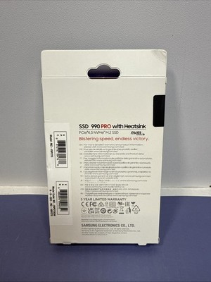 Samsung 990 PRO 2TB NVMe Internal SSD with Heatsink - Black, BRAND NEW, SEALED #1